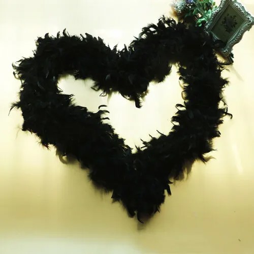 Карнавальное боа шарф из перьев пушистый, цвет черный, 200 см, 80 г