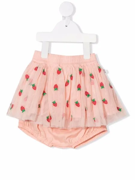 Stella McCartney Kids юбка из тюля с вышивкой