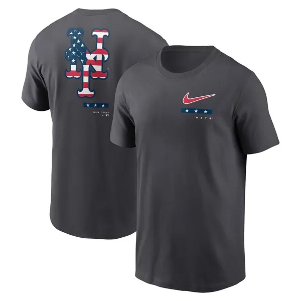 Мужская футболка Nike антрацитового цвета New York Mets Americana