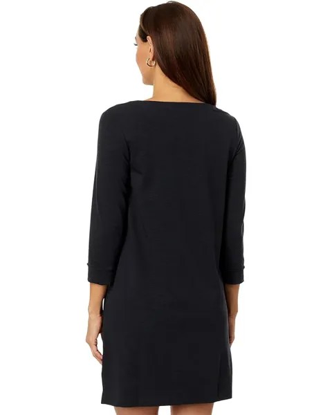 Платье Lilla P 3/4 Sleeve Split-Neck Dress, черный