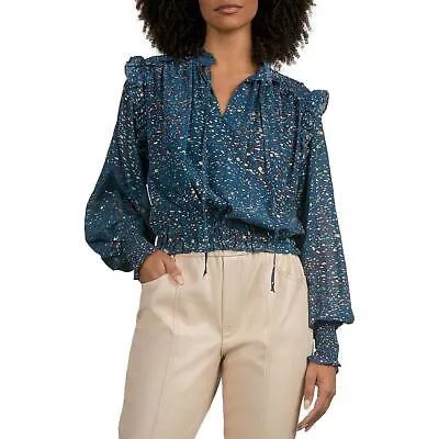 Женская блуза Elan с металлизированными оборками и короткими рукавами BHFO 5053