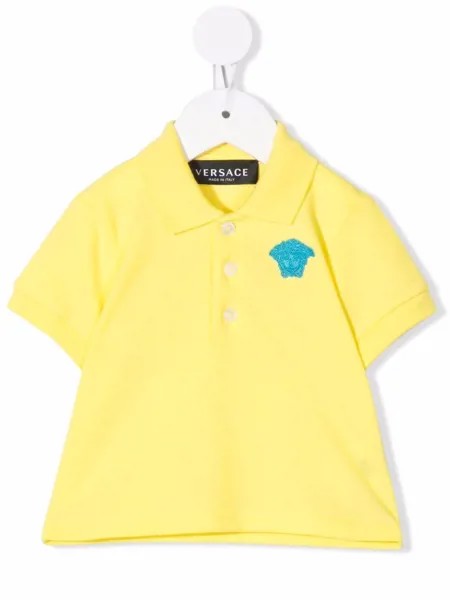 Versace Kids рубашка поло с логотипом Medusa