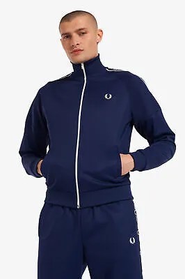 Мужская спортивная куртка Fred Perry с проклеенными рукавами темно-синий