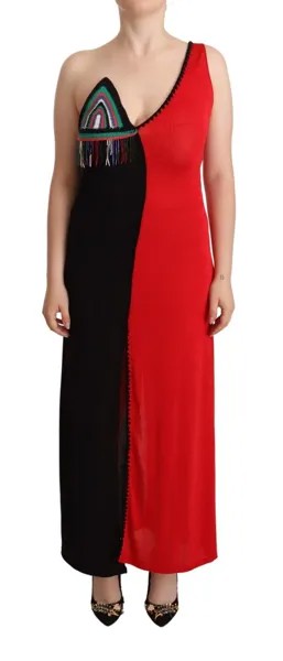 Платье ME FUI, полиэстер, черное, красное, длинное платье-футляр на одно плечо IT42/US8/M $250