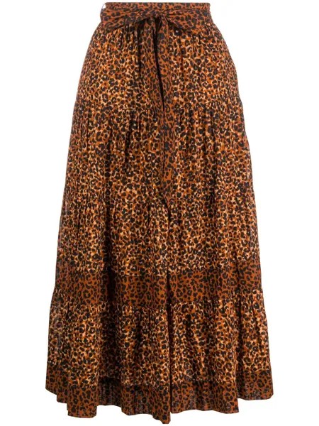 Ulla Johnson юбка Sierra с леопардовым принтом