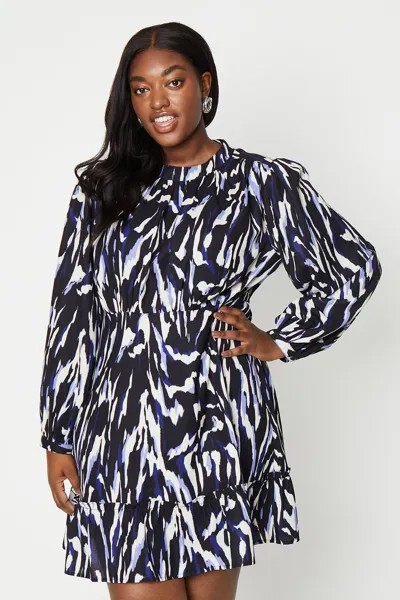 Мини-платье с изогнутой складкой и оборкой спереди Dorothy Perkins, мультиколор