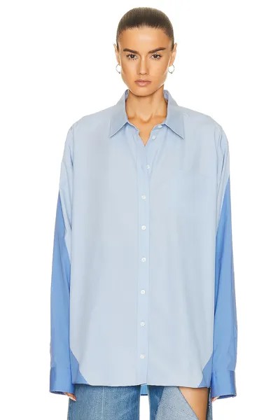 Рубашка Peter Do Combo Twisted Oversized, цвет Light Blue & Medium Blue