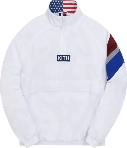 Куртка Kith Retro Quarter Zip Track Jacket 'White', белый