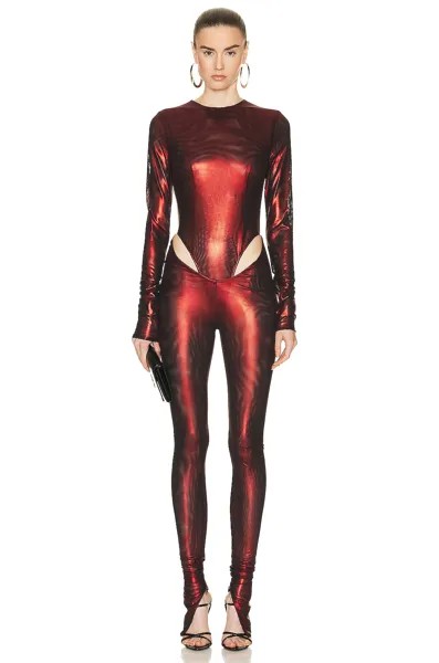 Комбинезон Laquan Smith Hip Cut Out, цвет Oxblood