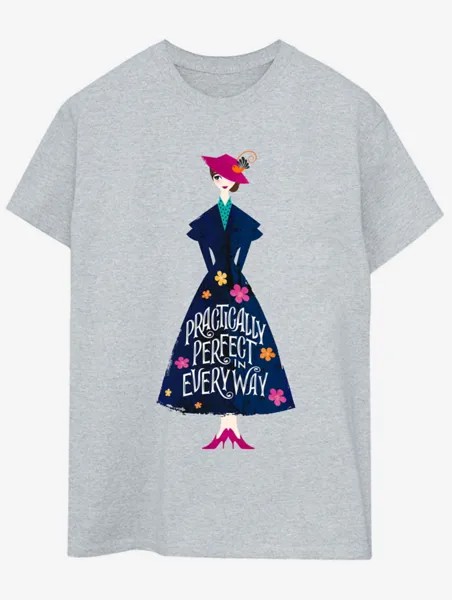 Серая футболка для взрослых NW2 Mary Poppins Perfect Slogan George., серый