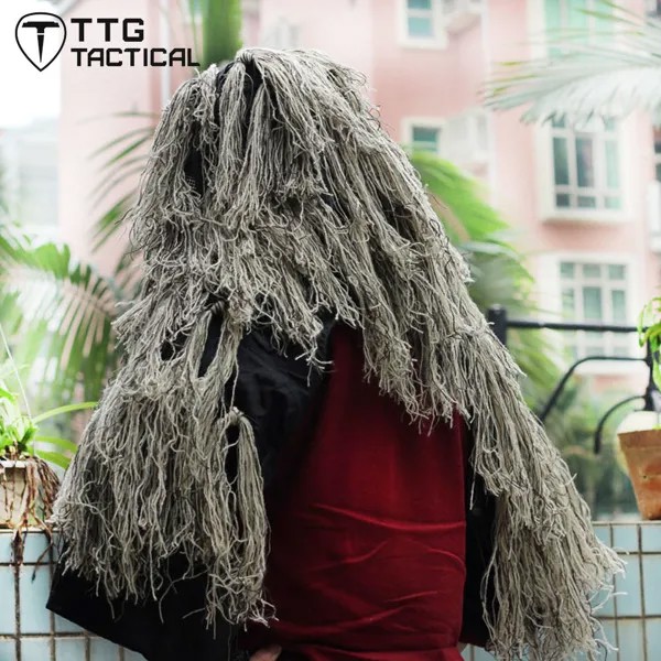 TTGTACTICAL Tactical Sniper Ghillie костюм куртка камуфляж Ghillie основа с мешковиной страйкбол Пейнтбол Охота Ghillie шляпа