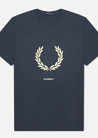 Мужская футболка Fred Perry Print Registration, цвет синий, размер XXL