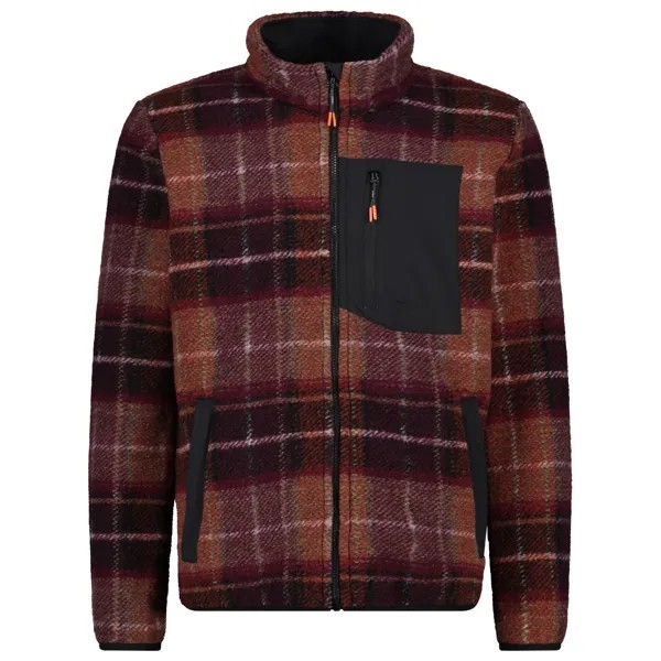 Флисовая жилетка Cmp Jacket Wooltech, цвет Orangeade/Burgundy/Gesso