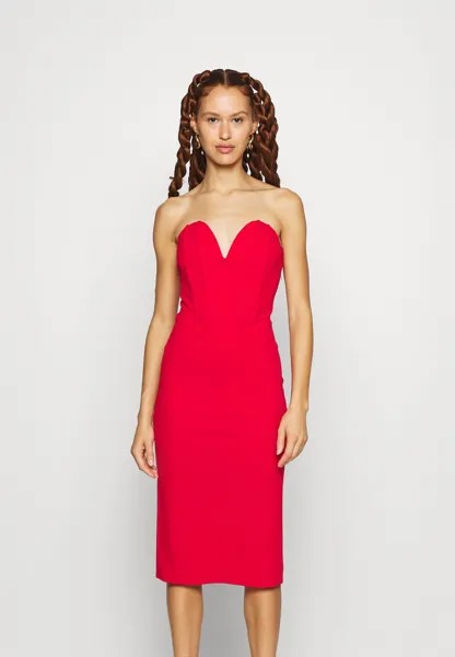 Коктейльное/праздничное платье DOLLY V NECK MIDI Wal G, цвет red