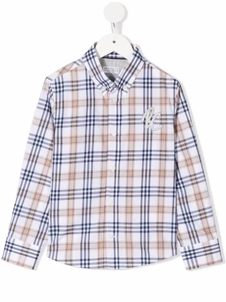 Brunello Cucinelli Kids рубашка в клетку