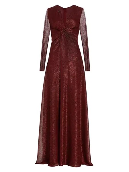 Платье из вуали с эффектом металлик Talbot Runhof, цвет rubino