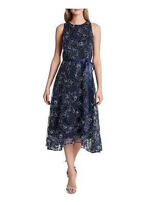 TAHARI Женское темно-синее вечернее платье без рукавов ниже колена + расклешенное платье 4