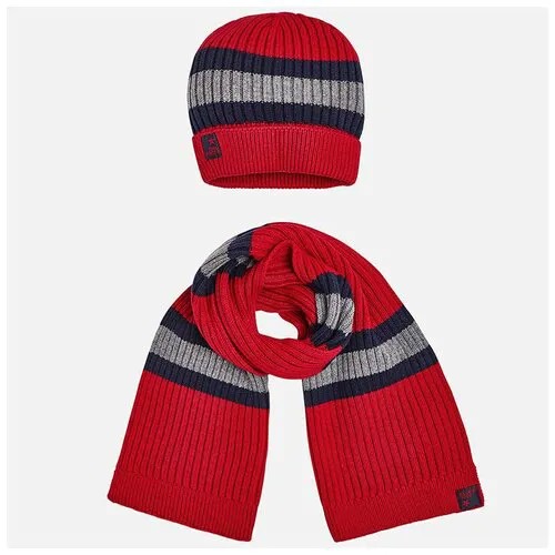 Комплект: шапка и шарф Mayoral M10483D, 140, Красный