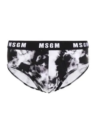 MSGM трусы-брифы с принтом тай-дай и логотипом