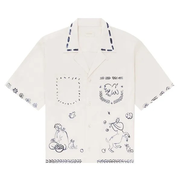 Рубашка Aimé Leon Dore Lesvos Cropped Camp Shirt, белый