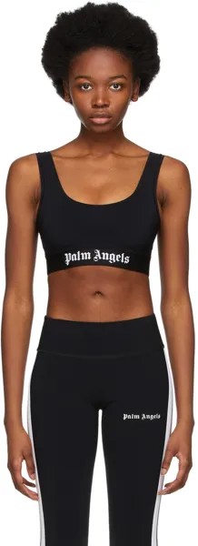Черный классический спортивный бюстгальтер с логотипом Palm Angels