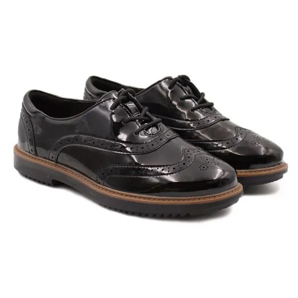 Женские оксфорды брогированные Clarks, черные