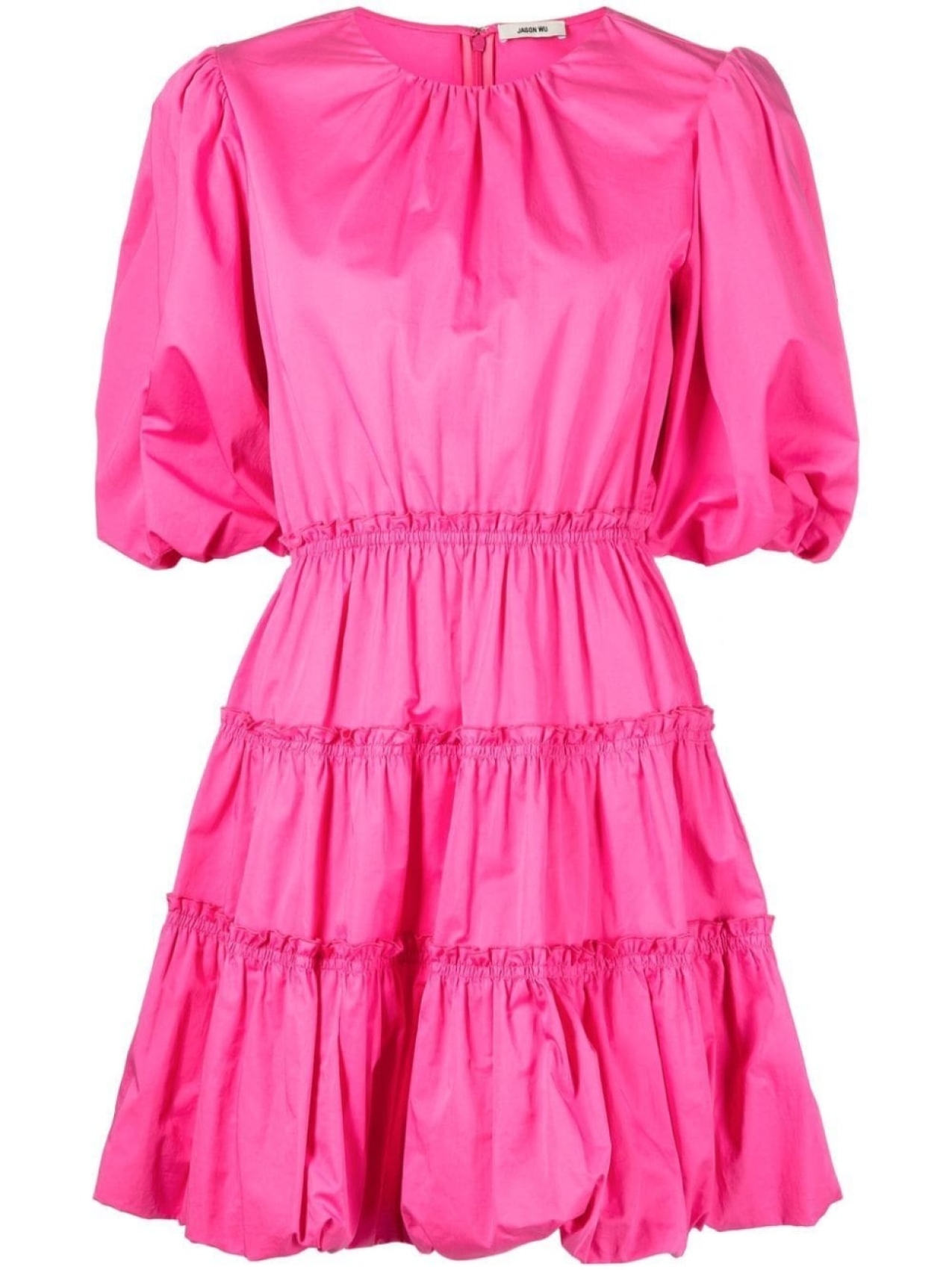 Jason Wu поплиновое платье с объемными рукавами, розовый