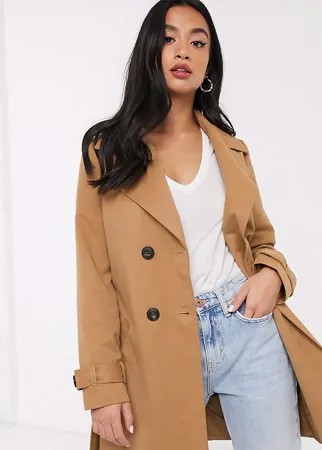 Бежевый макинтош Vero Moda Petite-Коричневый