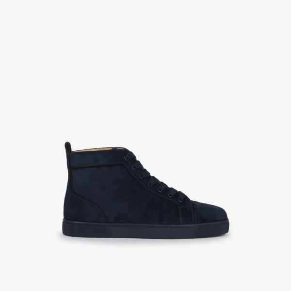Высокие замшевые кроссовки Louis Orlato Christian Louboutin, синий