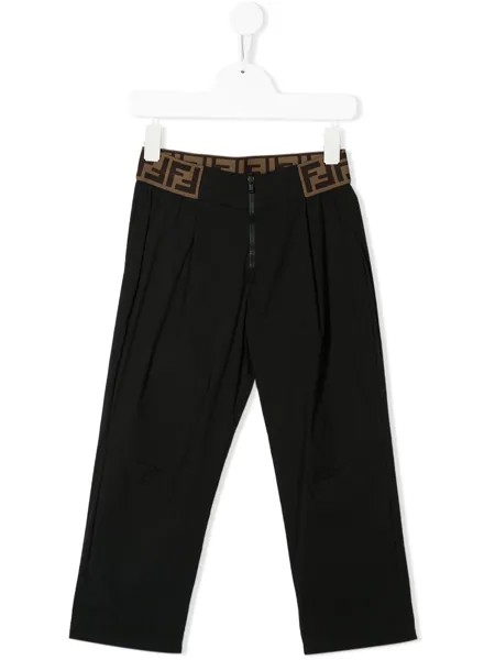 Fendi Kids брюки с логотипом FF