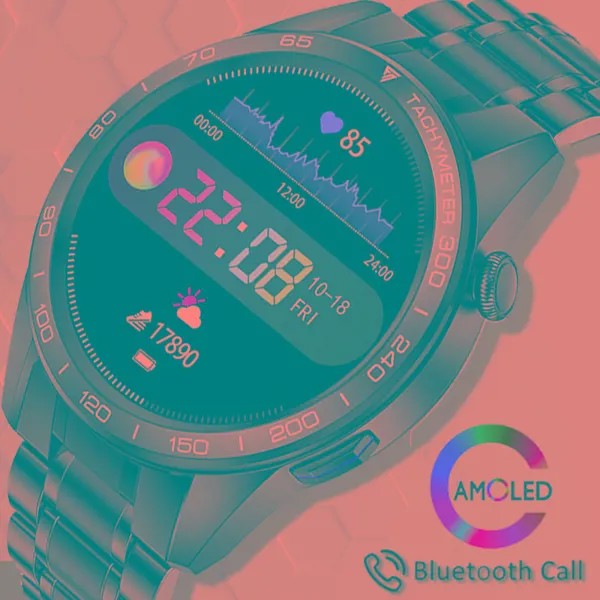 2022 Мужские смарт-часы AMOLED Дисплей Bluetooth умные часы женские IP68 Водонепроницаемые спортивные фитнес-часы для Android IOS наручные часы