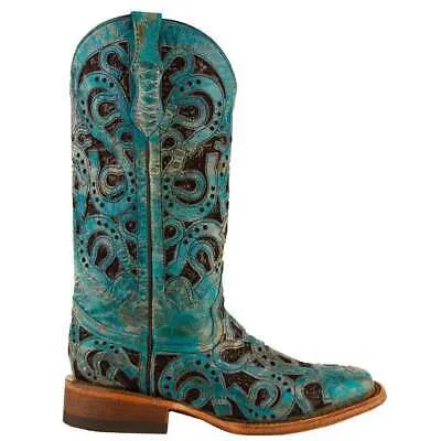 Женские модельные ботинки Ferrini Horseshoe Glitter Square Toe Cowboy Размер 9 B 83093-5