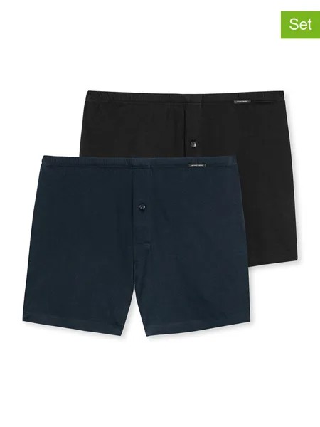Боксеры Schiesser 2er-Set: Boxershorts, цвет Schwarz/ Dunkelblau