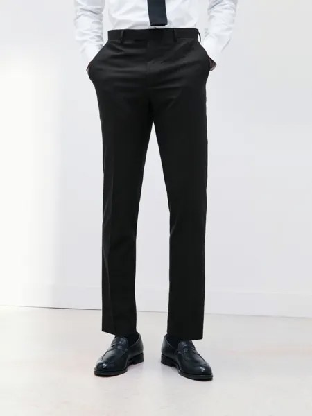 Костюмные брюки узкого кроя из смесовой шерсти Kin, черный