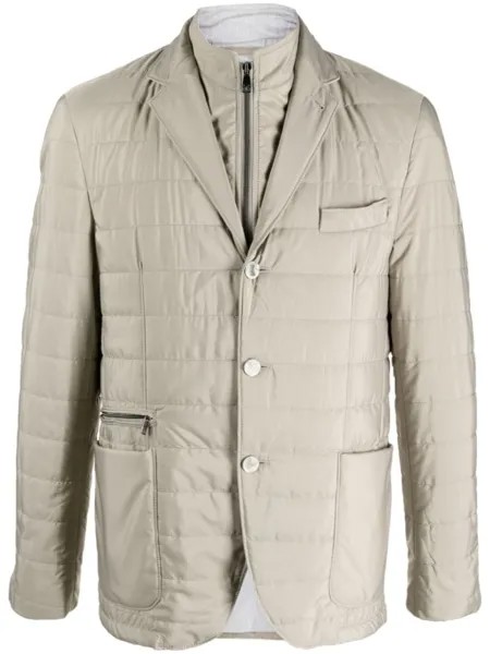 Corneliani стеганый пиджак, нейтральный цвет