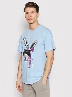 HUF x Playboy Bunny Balloon SS Футболка Lifestyle Мужская голубая повседневная футболка