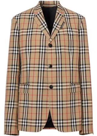 Burberry строгий пиджак в клетку Vintage Check