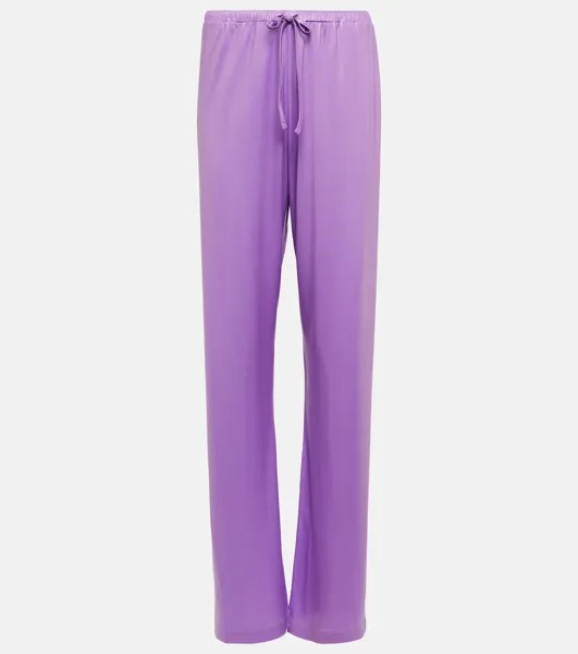 Прямые брюки из джерси Dries Van Noten, фиолетовый