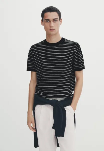 Футболка с принтом Massimo Dutti, темно-синий