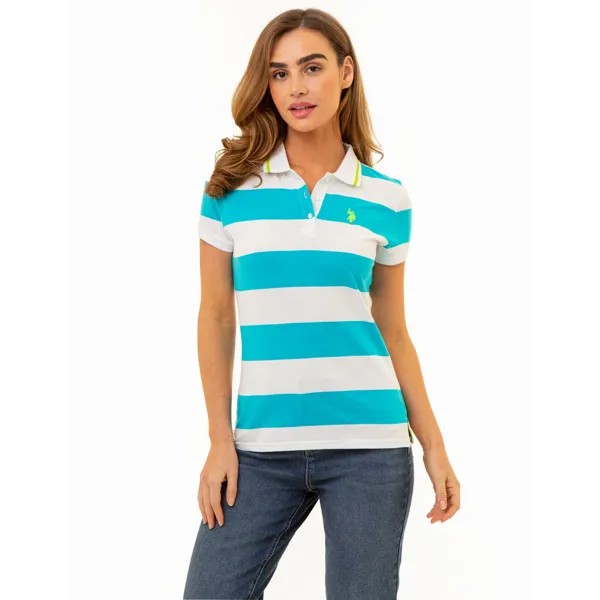 Футболка-поло U.S. Polo Assn. Rugby Stripe, голубой