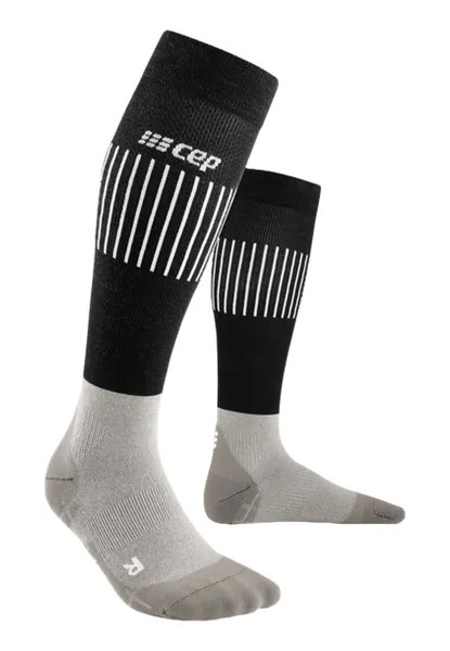 Гольфы COMPRESSION ULTRALIGHT SKIING TALL CEP, цвет black grey