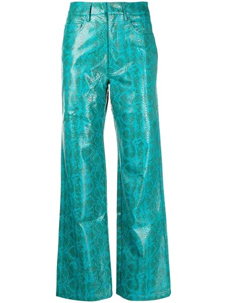 ROTATE Rotie snakeskin-effect trousers