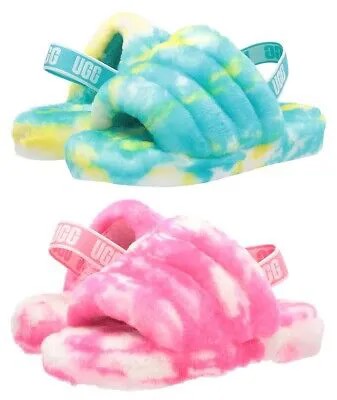 Аутентичные шлепанцы UGG Kids Fluff Yeah Marble в оригинальной коробке 1123636K