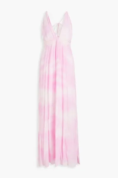 Платье макси Livia из шелкового крепона с воротником халтер Loveshackfancy, цвет Bubblegum