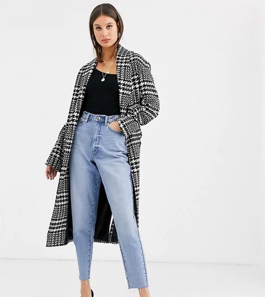 Oversize-пальто в ломаную клетку ASOS DESIGN Tall-Мульти