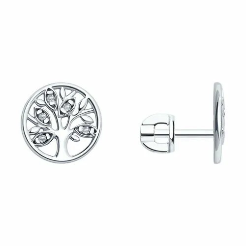 Серьги Яхонт, серебро, 925 проба, фианит, , бесцветный