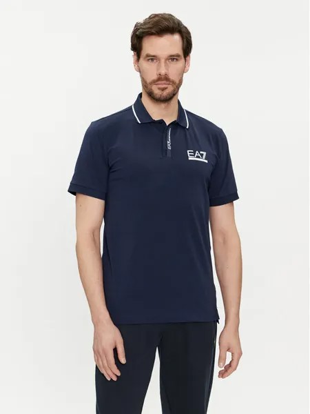 Рубашка поло стандартного кроя Ea7 Emporio Armani, синий