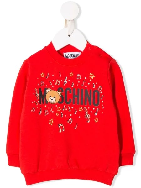 Moschino Kids свитер с принтом