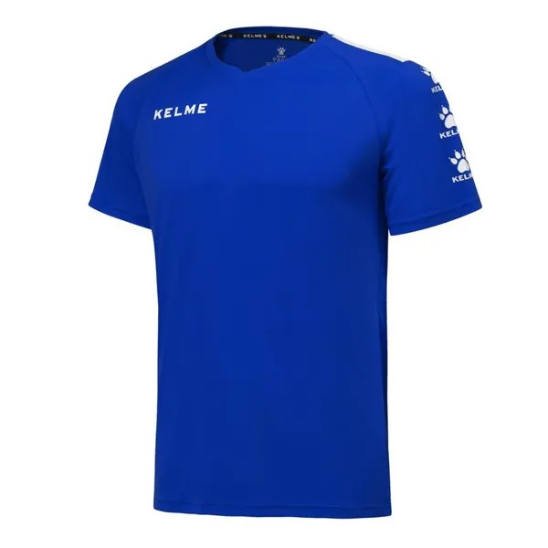 Футболка с короткими рукавами Kelme Футболка унисекс Lince синего цвета