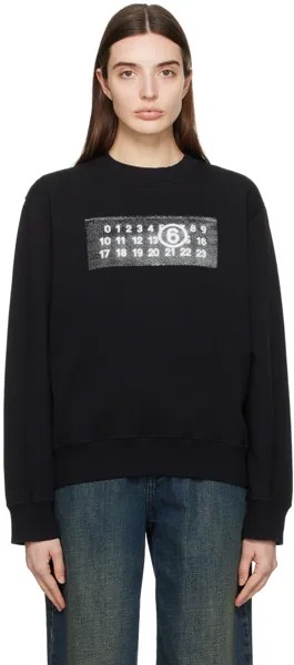 Черный свитшот с принтом Mm6 Maison Margiela, цвет Black